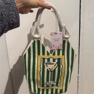 Viral TJMaxx Martini Green and White Beaded Bag